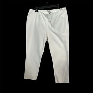 Chico Ankle Pants Womens 3 L White Size Zip Straight Leg Flat Front Summer